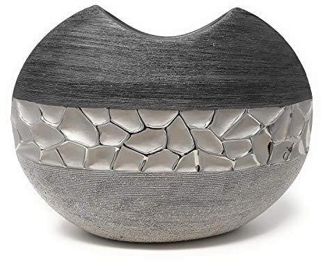formano Vase Silber-grau edel elegant extravagant 26 x 21 cm 739247 modern