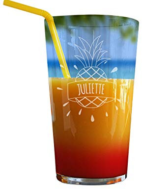 CADEAUX.COM Verre à Cocktail avec Gravure personnalisée - Grand Verre 57 cl - Motif Ananas - Cadeau Original, idéal pour l'apéro