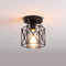 iDEGU Vintage Deckenleuchte Industrielle Deckenlampe Ø15 cm Geometrisches Käfig Design Lampenschirm Mini Deckenleuchte E27 Beleuchtung für Schlafzimmer Küche, Schwarz