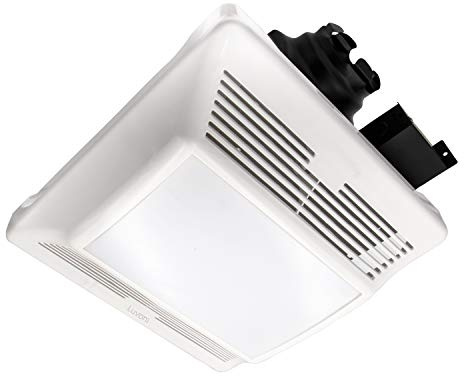 Maxxima Luvoni 90 CFM Bathroom Exhaust and Ventilation Fan with Light - 1 Sone Quiet Noise Free Operation, Ceiling Mounted Ventilator with Built-in LED Light and White Grill