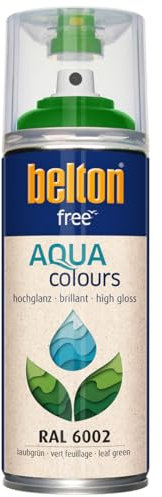 belton free Wasserlack RAL 6002 laubgrün, hochglänzend, 400 ml - Geruchsneutral