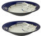 JapanBargain, Set of 2 Japanese Soup Bowls Shallow Porcelain Bowl for Curry Rice Cereal Poke Salad and Dessert, Maneki Neko Smiling Cat Pattern, Made in Japan, 8.5 inch, Blue Color