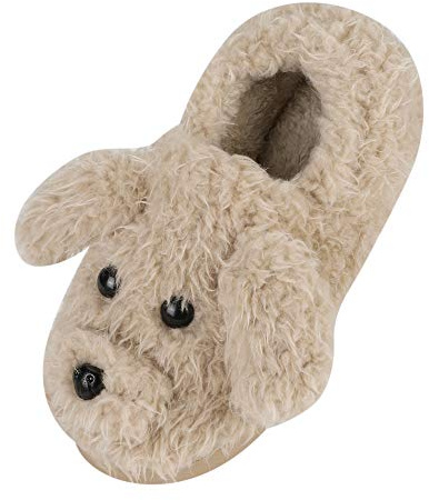 Cute Cotton Slippers for Women Winter Indoor Bedroom Slippers Womens Cartoon Dog Non-slip Slippers Plush House Slippers Winter House Shoes Warm Fleece Slippers Ladies Outdoor Slippers Soft Sole Comfy