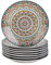 Vancasso Mandala Service de table - Lot de 8 assiettes à dessert - Diamètre : 21,2 cm - Style bohème