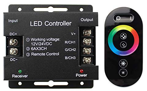 LED RGB Funk Dimmer 12V / 24V DC Gleichspannung mit Touch Fernbedienung Touchdimmer für RGB LED Streifen
