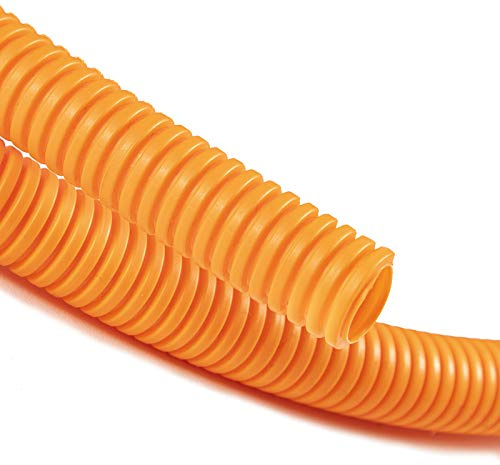 ZhiYo 20FT 1/2” Wire Loom Split Tubing Auto Wire Conduit Flexible Cover, Orange