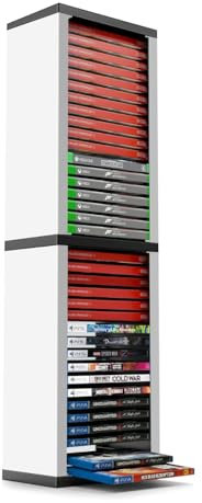 TNP - Torre di archiviazione universale per videogiochi PS5, PS4, PS3, Nintendo Switch, Xbox One, Xbox Series S/X, supporto organizer per videogiochi, con custodia per 36 CD, per organizzare e