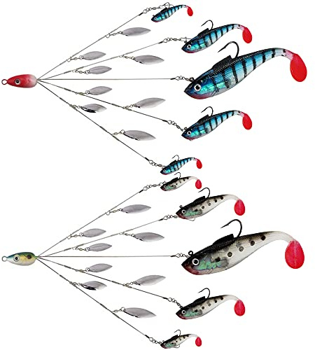 5-Arm Alabama Umbrella Rig Fishing Lure, Spinner, Swimbaits, Hooks