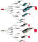 Umbrella Fishing Rig 5 Arms Alabama Rig Kit with Weedness Bait Lure Jigs Boat Trolling Willow Blade Ultralight Lures for Bass Crappie Stripers Trout Salmon