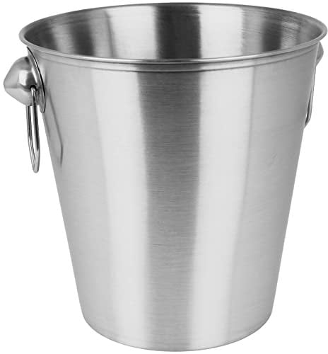 Koopman Sektkühler Edelstahl 20cm mit Ringgriffen Wein Champagner Sekt Kühler Weinkühler Eiskübel Flaschenkühler Champagnerkühler, Silber, 20,5 x 21 cm