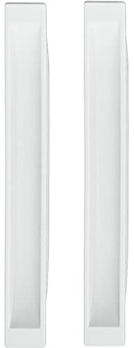 Gedotec Maniglia a conchiglia in plastica | Per porta scorrevole da incollare | In plastica bianca | Design semplice | 115 x 14 mm | Porte a soffietto | Maniglie per mobili | 2 Pezzi