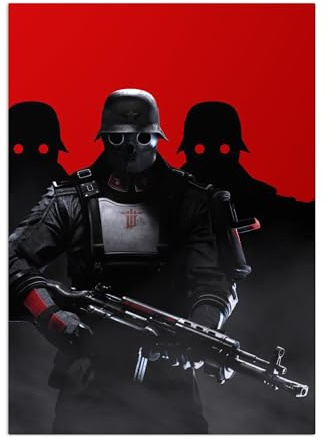 Displate Offiziell Wolfenstein MetallPoster Magnetische Befestigung Inklusive Lizenziert Bilder Hochwertiges Poster The New Order 45 cm x 32 cm