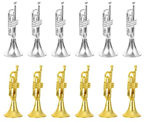 jojofuny 12pcs Miniatur Musikinstrumente Charms Deko Instrumente Anh?nger Weihnachtsbaumschmuck Schmuckherstellung DIY Handwerk Basteln Puppenhaus Miniatur Landschaft Ornamente Zubeh?r