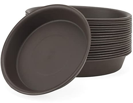 ZEONHAK 20 platillos de plástico para macetas cubremacetas de 15,7 cm, para plantas de jardín, bandejas de goteo, apto para plantas de interior y exterior, café