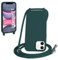 WenBaby Funda con Cuerda para iPhone 11, Líquida Silicona Carcasa con Cordón Ajustable Collar Correa de Cuello, Cubierta Prueba Golpes con Microfibra Forro (Verde Oscuro)