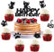 HSDSH 25 Stück Katze Cupcake Topper Schwarz Kätzchen Cake Topper Tortendeko Kindergeburtstag für Katzenliebhaber Kätzchen Thema Babyparty Kinder Geburtstag Hochzeit Party Kuchen Dekorationen Zubehör