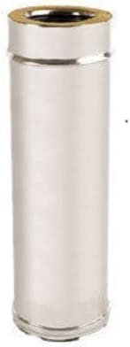 Tubo coibentato acciaio inox doppiaparete L 100 cm, canna fumaria (DIAMETRO 80/130)