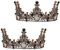 2 Stück Barock Krone Vintage Runde Tiara Retro Gothic Strass Schwarz Königin Krone für Festival Party Haarschmuck für Mädchen, About 4.7 inch (12CM) in diameter, Legierung, Acryl