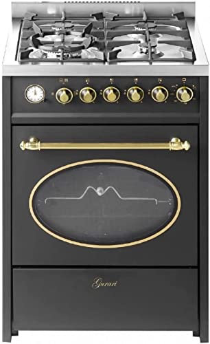 GURARI 614 BL Cocina de pie 60 cm Gas natural Fl.Gas 4 Kw WOK, Barbacoa de gas, Range Cooker, Cajón con cochecito, Control de gas, destornillador. Gas natural, gas propano