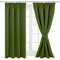 Hiasan Green Curtains Pencil Pleat Blackout Curtains Curtains for Living Room Thermal Bedroom Curtain with Tiebacks 46 x 54 Inch 2 Panels