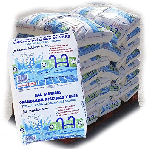 Europalamp, 40SEL25KG, palette di 40 sacchetti di sale fine per piscina (Dissoluzione Rapida) - 25 kg