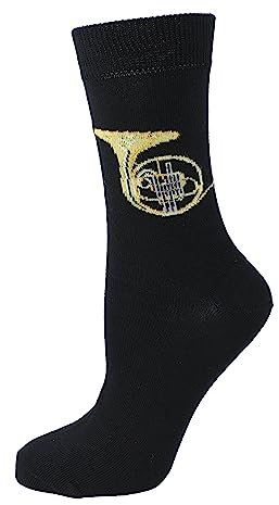 Musikboutique Musik-Socken mit eigenwebtem Horn, Blasmusik 1 Paar (DE/NL/SE/PL, Numerisch, 39, 42, Regular, Regular)