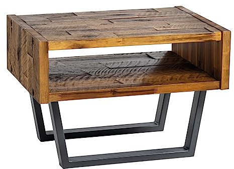 Hasena Factory Line Nachttisch Jesa Metallkufe Akazie Vintage Brown