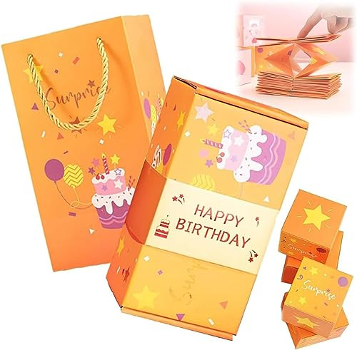Überraschungsbox Geschenkbox, Kreieren Sie das überraschendste Geschenk, Explosion Überraschung Box Geschenkbox, Explodierende Geschenkbox für Geburtstag Valentinstag Hochzeitstag (C)
