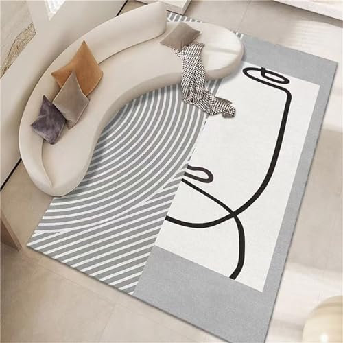 AU-OZNER alfombras Grandes Baratas Infantiles Alfombra Gris, fácil de aspirar, Alfombra de Dormitorio Que no se decolora en la Puerta del bañoalfombra Grande,Gris,180x250cm