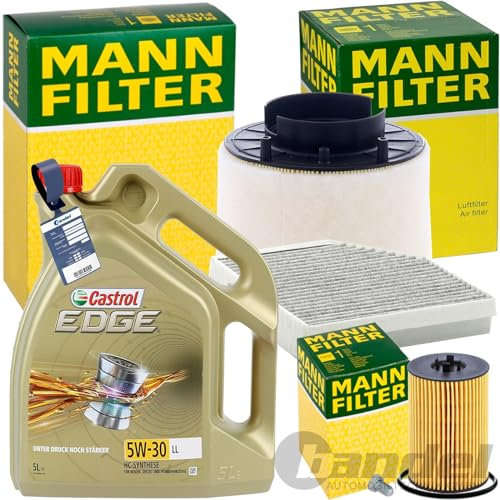 BandelOne enthält Mann Inspektionspaket+5L 5W-30 Motoröl passend für A4 B8 Q5 8RB Tdi