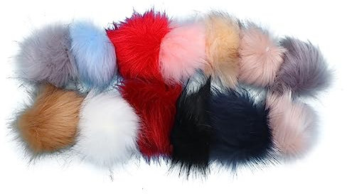 Amosfun 30stücke Flauschige Haarbälle Aus Kunstfell Mit Gummiband Für Schlüsselanhänger Und Dekoration