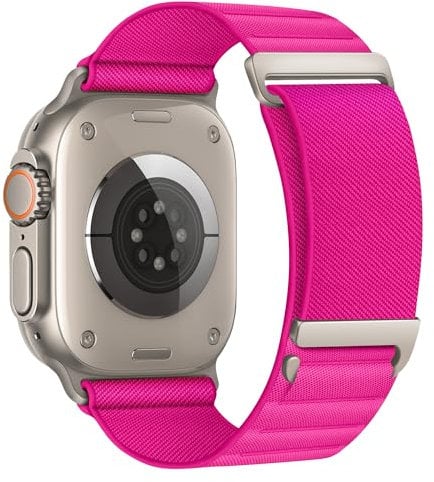 MAKCPOIMER Alpine Loop Compatible With Apple Watch, Alpine Watch Band with Metal C-Clasp Connector for iWatch Series Ultra 2/9 8 7 6 5 4 3 2 1 SE/SE 2 (38/40/41mm, Carmine)
