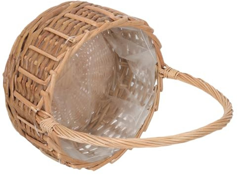 UTHCLO 1Stk Blumenkorb Korb aus Rattan Holz Palette Aufbewahrungskorb für den Haushalt Essenstablett Holztablett Geflochtener Obstkorb Foto-Requisite Kaktus Brotkorb dekorativer Korb