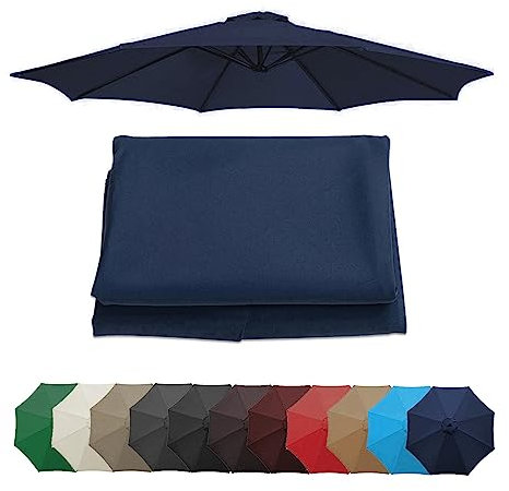 Auvent De Remplacement Pour Parasol 2m/2,7m/3m, 6 Baleines/8 Baleines Toile De Rechange Pour Parasol Déporté, Housse De Rechange Pour Parasol De Jardin Terrasse Plage (auvent Seulement) ( Color : Navy