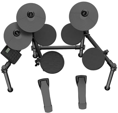 4 Trommeln, 3 Becken, Doppelpedale, Tragbares, Faltbares Jazz-Schlagzeug, Schlaginstrument Elektronisches Schlagzeug
