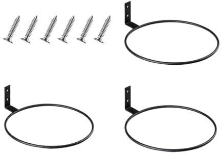 Jenbnoau 3Pcs 6 Inch Ball Holder Display Wall Mount for Basketball Football Volleyball,Ball Storage for Garage,Planter Pot Holder