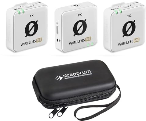 Rode Wireless ME Dual drahtloses Mikrofon-System kabelloses Mikrofon Funk-System Weiss + keepdrum Softcase