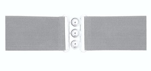 Van Der Rich ® - Breiter elastischer Gürtel mit Schnalle 7,5 cm - Damen (Grau, One Size)