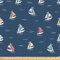 ABAKUHAUS maritim Stoff als Meterware, Minimal Bunte Segelboote, Qualitäts Stoff Dekorativer Polster Heimtextilienstoff, 2M (148x200cm), Dark Sky Blau Mehrfarbig