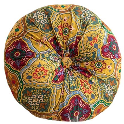 perfk Bodenkissen Pouf Bohemian Leichtes Meditationskissen Tatami-Pad für Innen- und Außenbereich Terrasse Schlafzimmer Wohnzimmer, Gold
