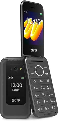SPC Wild – Telefono 4G di base per disconnessione digitale e prima connessione sicura | Fotocamera, doppio schermo, pulsante SOS e batteria da 7 giorni | Nero