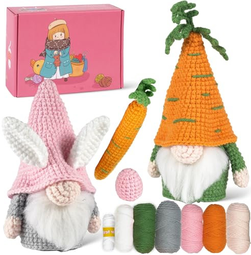 Ledeak Häkelset für Anfänger, Süßer Kaninchen Häkelnadel Set, DIY Häkel Set Strickset, Kreativ Häkel Set Anfänger mit Schritt-für-Schritt Videoanleitungen, Crochet Set für Anfänger Kinder(Kaninchen)