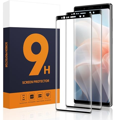 Carantee 2 Stück für Panzerglas für Samsung Galaxy Note 9 Schutzfolie, 3D Schwarzer Rand HD-Klar Folie für Galaxy Note 9 Schutzglas, Anti-Blasen Extremer Kratzschutz Samsung Note 9 Displayschutzfolie