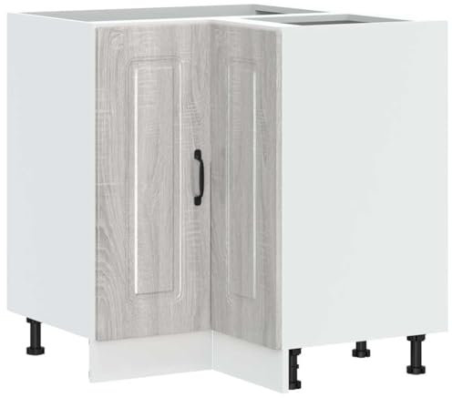 vidaXL Küchen-Eckunterschrank Kalmar Grau Sonoma Holzwerkstoff, Eckunterschrank, Küchenschrank, Küchen-Eckunterschrank, Eckunterschrank für Küche