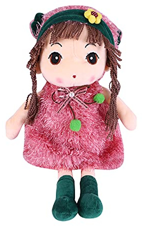 Poupée de Chiffon pour Bébé Fille Poupée en Peluche Douce Mignonne Poupon de Mini-Princesse Poupée 1er Âge avec Chapeau et Robe Plush Toys Cadeau de Naissance Baptême Anniversaire Valentin Noël