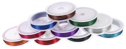 NUOBESTY 11rollos Alambre De Hierro Galvanizado Multiusos Flexible Para Joyería y Manualidades