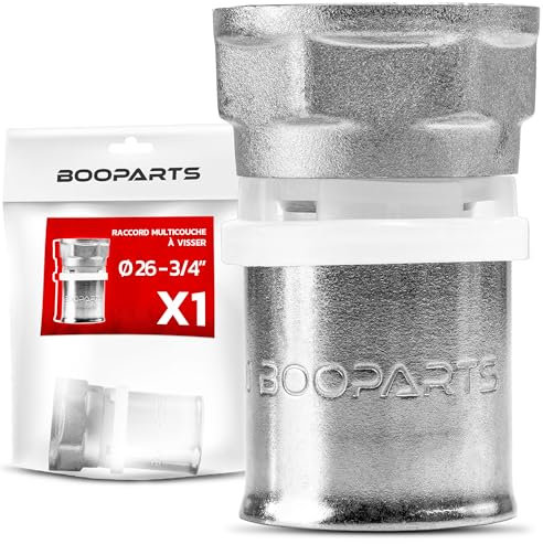 BOOPARTS - raccord multicouche 26 - F3/4 (20/27) a sertir contour TH - accouplement multicouche droit femelle (ecrou fixe) - raccord plomberie pour tube multicouche 26
