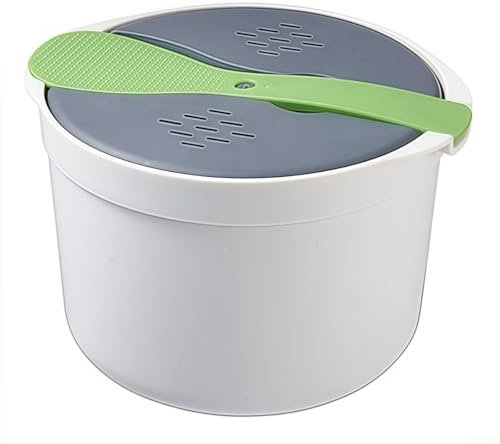 Streamlined Microwave Rice Cooker for Effortless Meal Preparation and Easy Maintenance (Green)