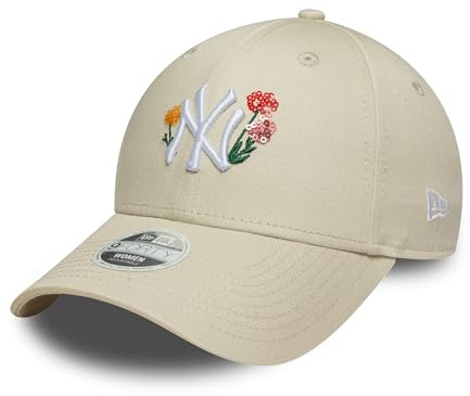 New Era 9Forty Floral Icon MLB Yankees Cap Basecap Baseballcap Curved Brim Strapback NY York Damen - Metallschnalle, mit Schirm Frühling-Sommer