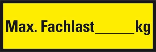 KSIGN Regalbelastungs-Aufkleber max. Fachlast, zum Beschriften, Folie,150x50mm, 5/Bogen